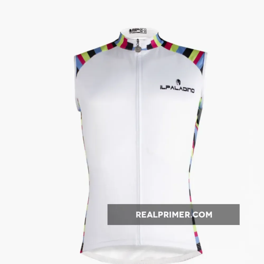Colorful Side White Men's Cycling Sleeveless Bike Jersey T-shirt NO.W 674
