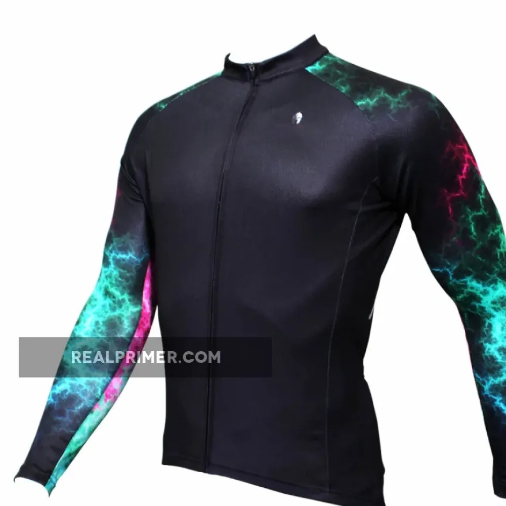 Hot Sale Cycling Jersey Cycling Clothing Wholesale Men's Long-sleeved Jersey for Spring and Summer Black Breathable Clothing and Simple Design