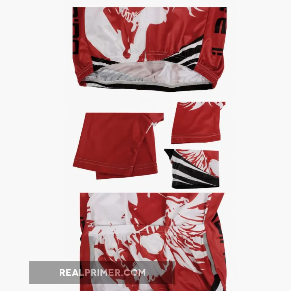 Ilpaladino Angel White Wing Feather Red Sport Breathable Cycling Jersey Men's  Short-Sleeve Sport Bicycling Shirts Summer Quick Dry Wear NO.657