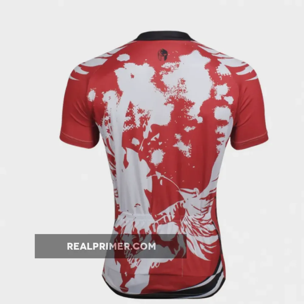 Ilpaladino Angel White Wing Feather Red Sport Breathable Cycling Jersey Men's  Short-Sleeve Sport Bicycling Shirts Summer Quick Dry Wear NO.657