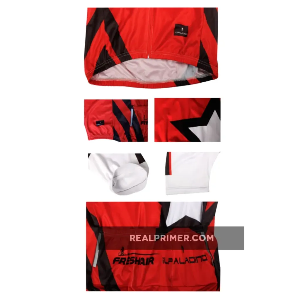 Red Men's Cycling Jersey for Men Bicycling Summer NO.743