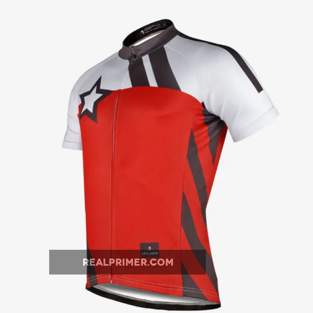Red Men's Cycling Jersey for Men Bicycling Summer NO.743