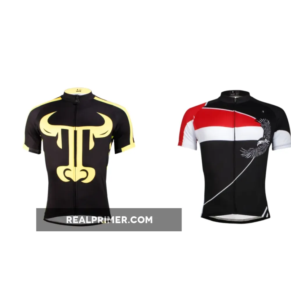 Two Men's Bull & Eagle Cycling Jerseys Short-sleeve Pro Cycle Clothing Racing Apparel Outdoor Sports Leisure Biking T-shirt Summer Sportswear NO.649/628