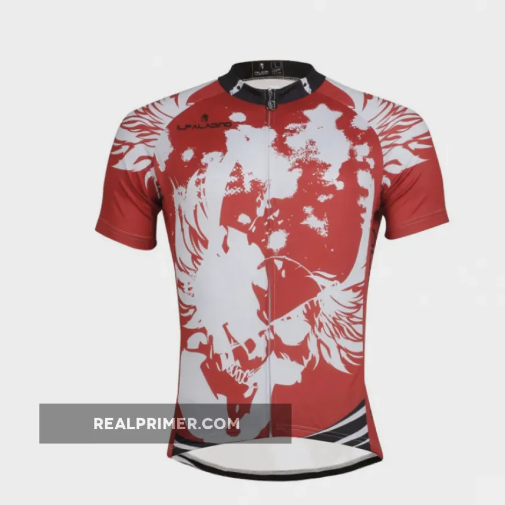 Ilpaladino Angel White Wing Feather Red Sport Breathable Cycling Jersey Men's  Short-Sleeve Sport Bicycling Shirts Summer Quick Dry Wear NO.657