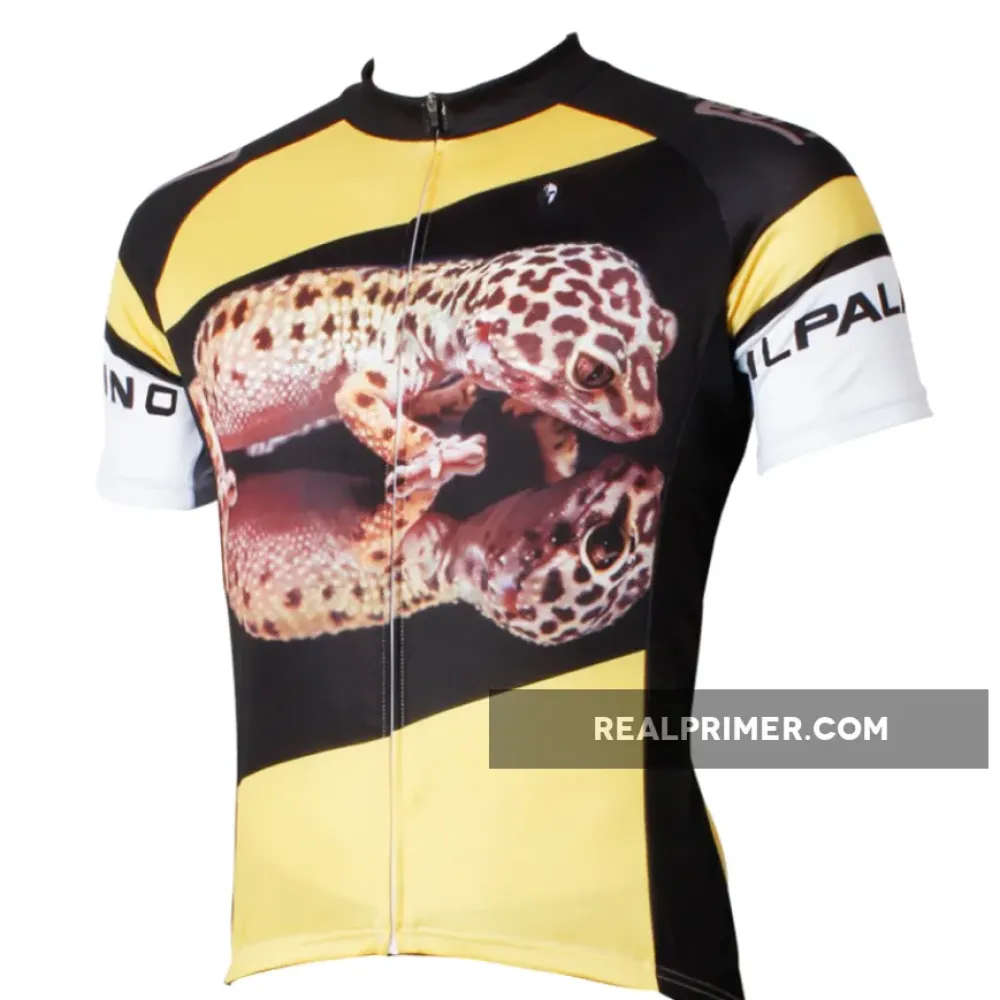 ILPALADINO Geckoes Nature Men's Professional MTB Cycling Jersey Breathable and Quick Dry Comfortable Bike Shirt for Summer NO.555