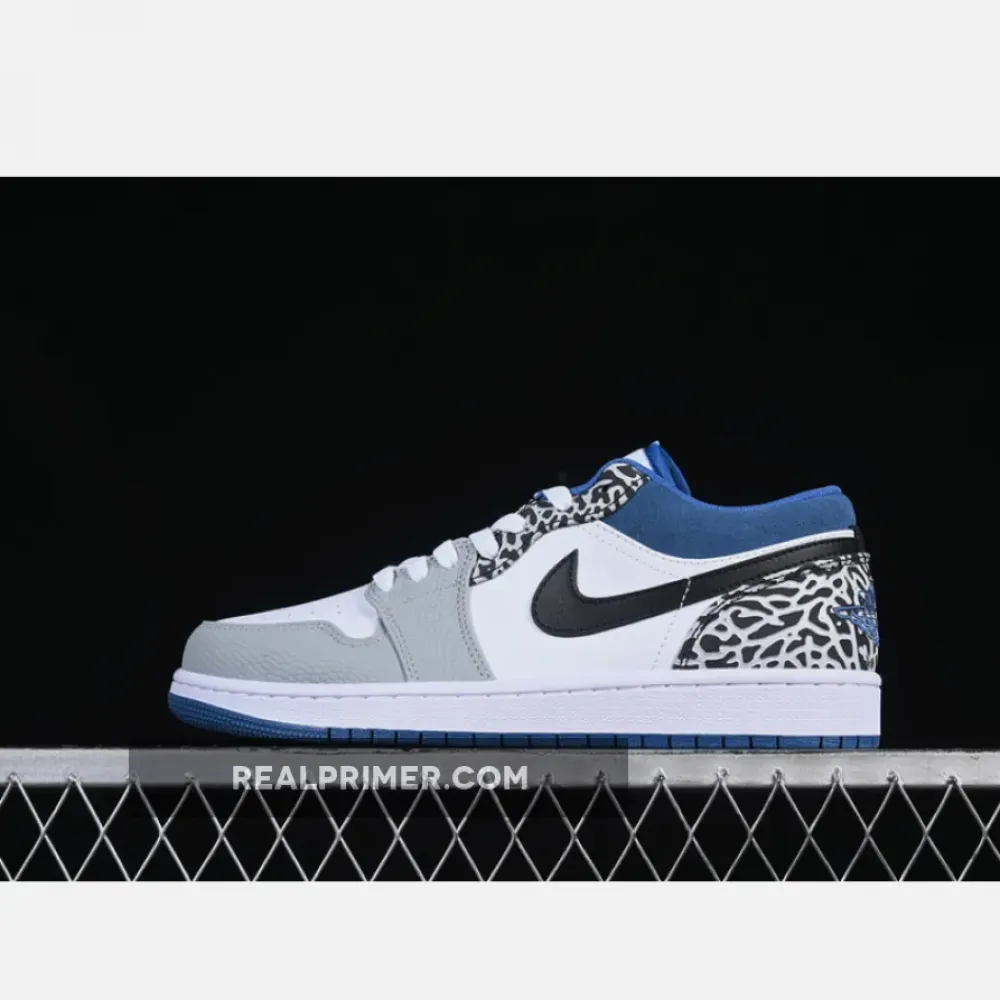AIR JORDAN 1 LOW TRUE BLUE WHITE/BLACK/CEMENT GREY/DARK MARINA BLUE 36-46