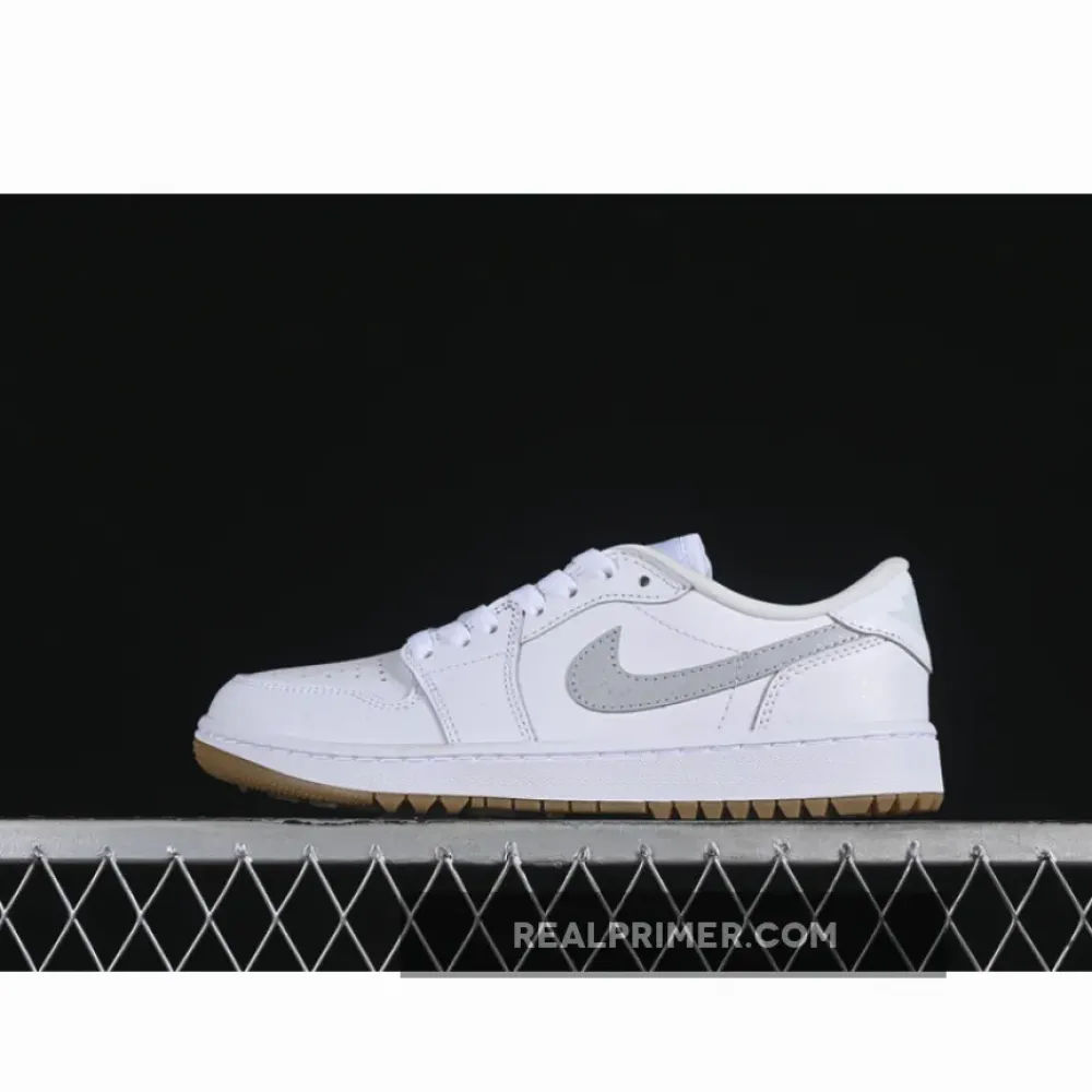 AIR JORDAN 1 LOW RETRO GOLF WHITE/PURE PLATINUM/GUM MEDIUM BROWN DD9315-111