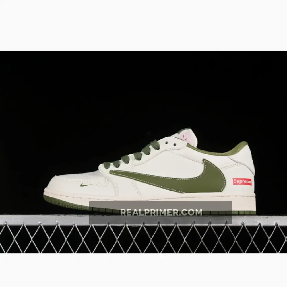 TRAVIS SCOTT X FRAGMENT DESIGN X AIR JORDAN 1 LOW OG SP OFF WHITE/GREEN 36-45