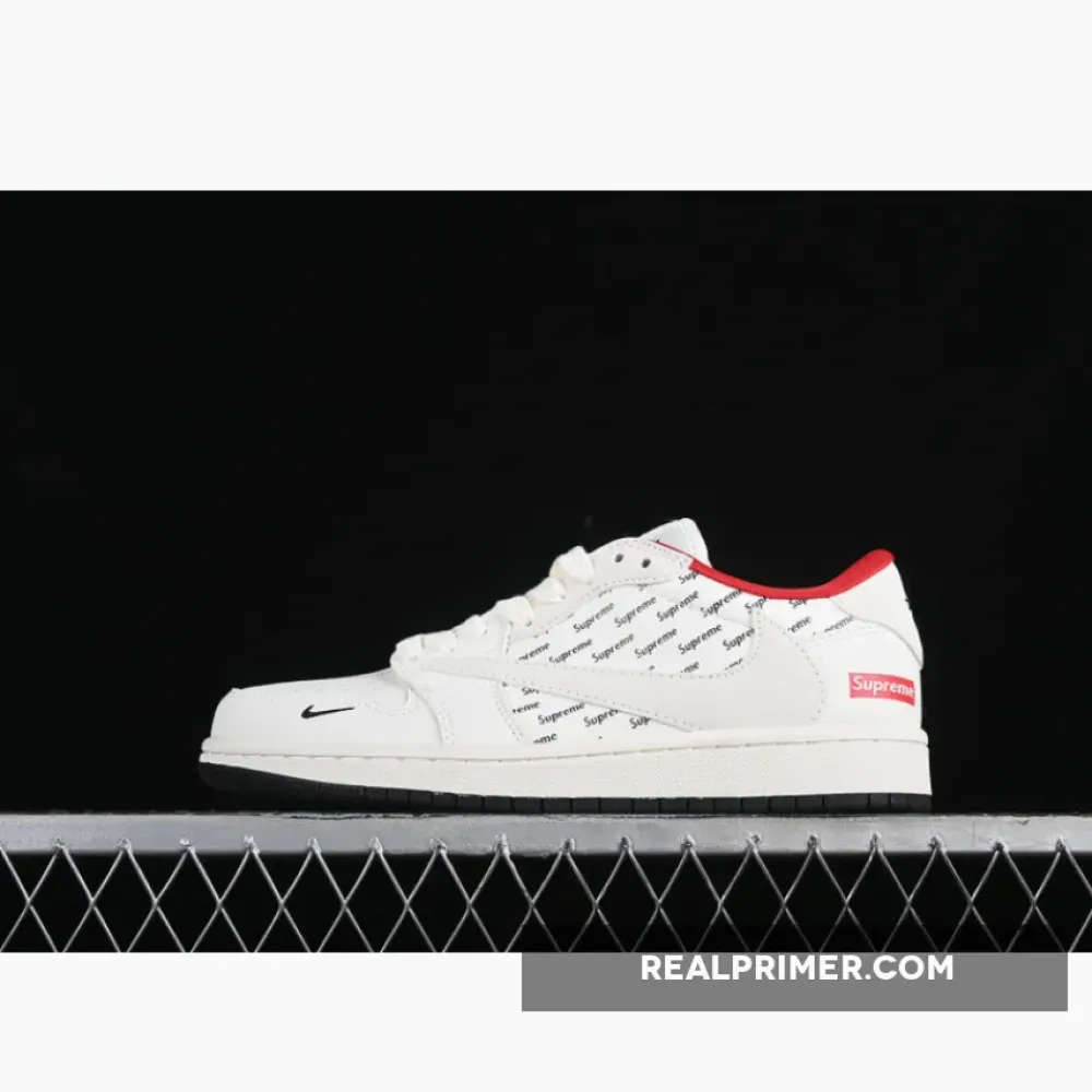 TRAVIS SCOTT X FRAGMENT DESIGN X AIR JORDAN 1 LOW OG SP SUPREME OFF WHITE/RED YQ2088-67
