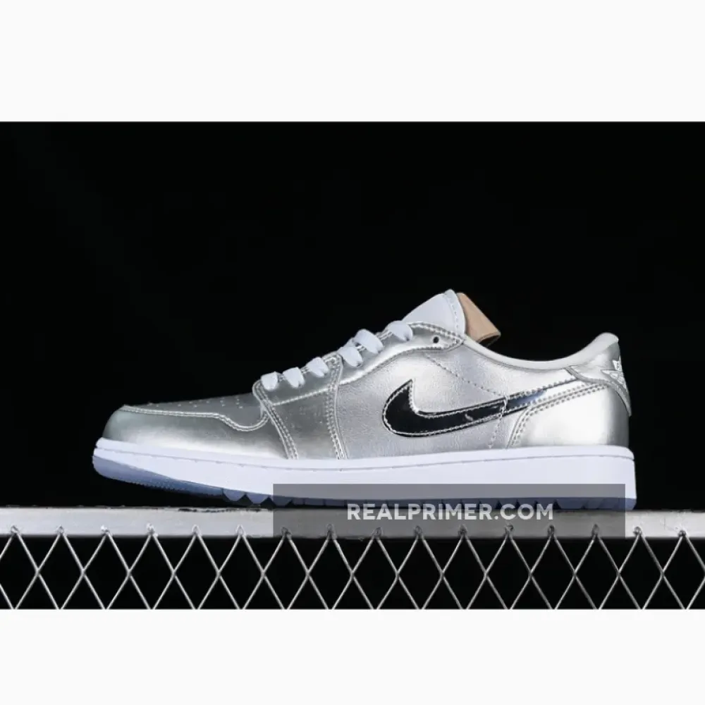 AIR JORDAN 1 LOW GOLF GIFT GIVING WHITE/BLACK/SILVER FD6848-001