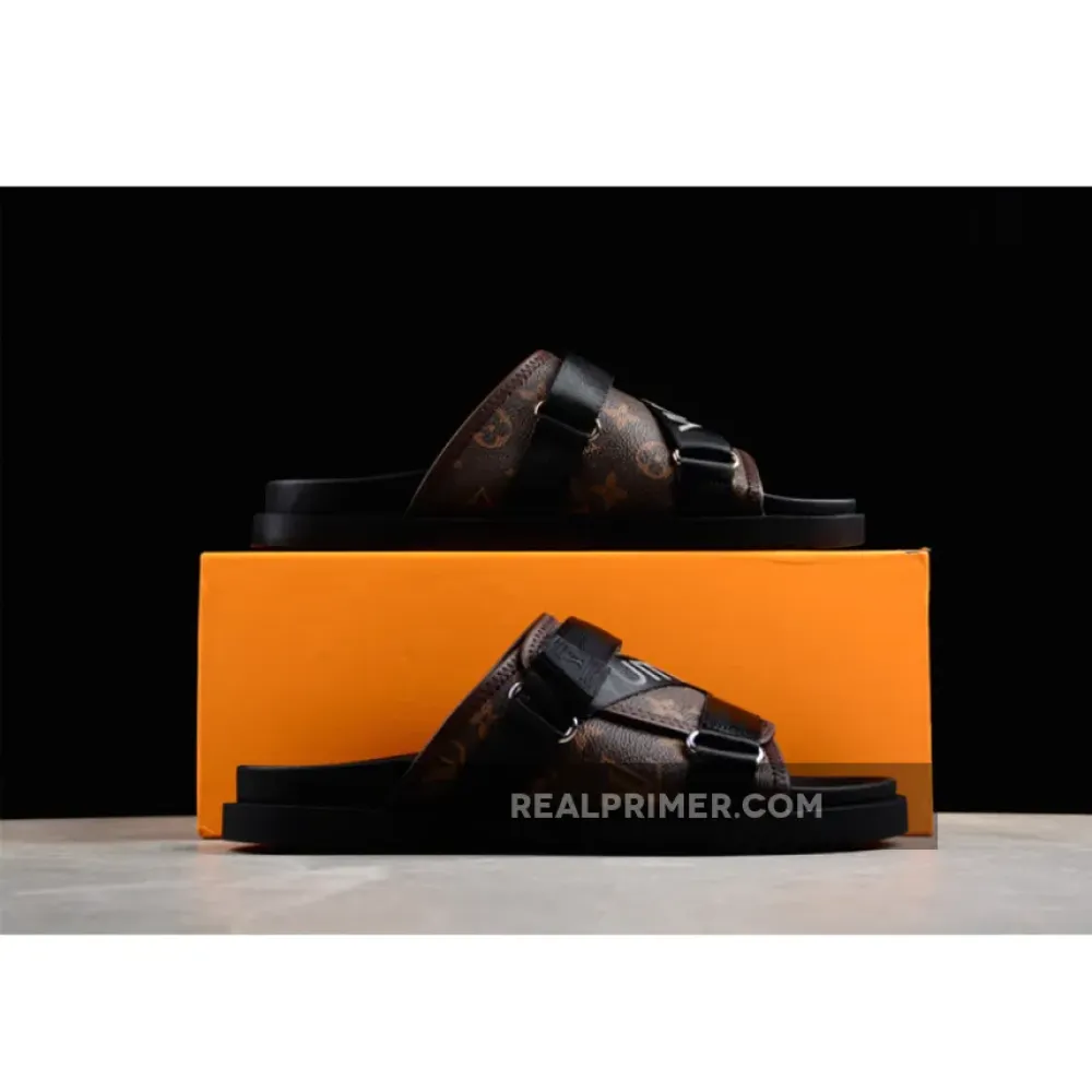 L*V COMFORTABLE CASUAL COOL SLIPPERS BLACK 03BKDN