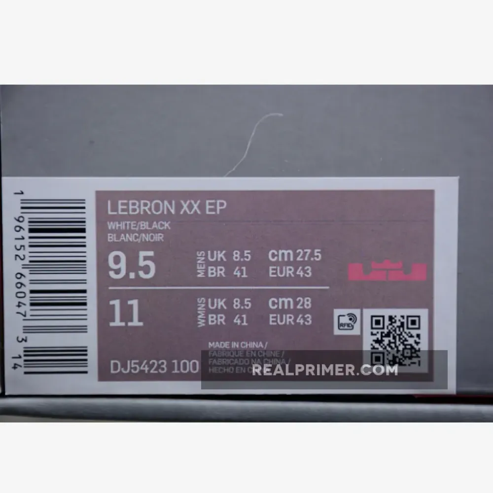 LEBRON 20 EP THE DEBUT WHITE/METALLIC GOLD/BLACK/UNIVERSITY RED/WOLF GREY DJ5422-100