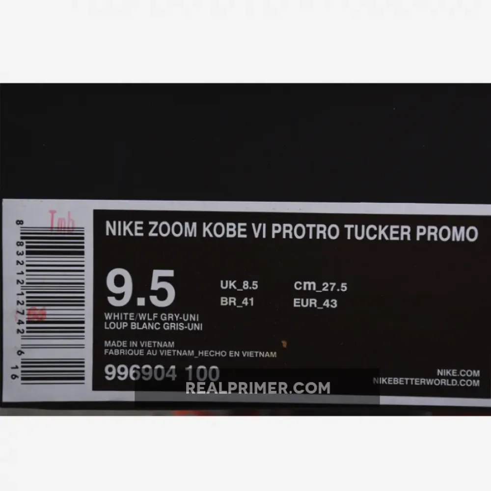 KOBE VI PROTRO WHITE/WOLF GREY/UNIVERSITY RED 996904-100