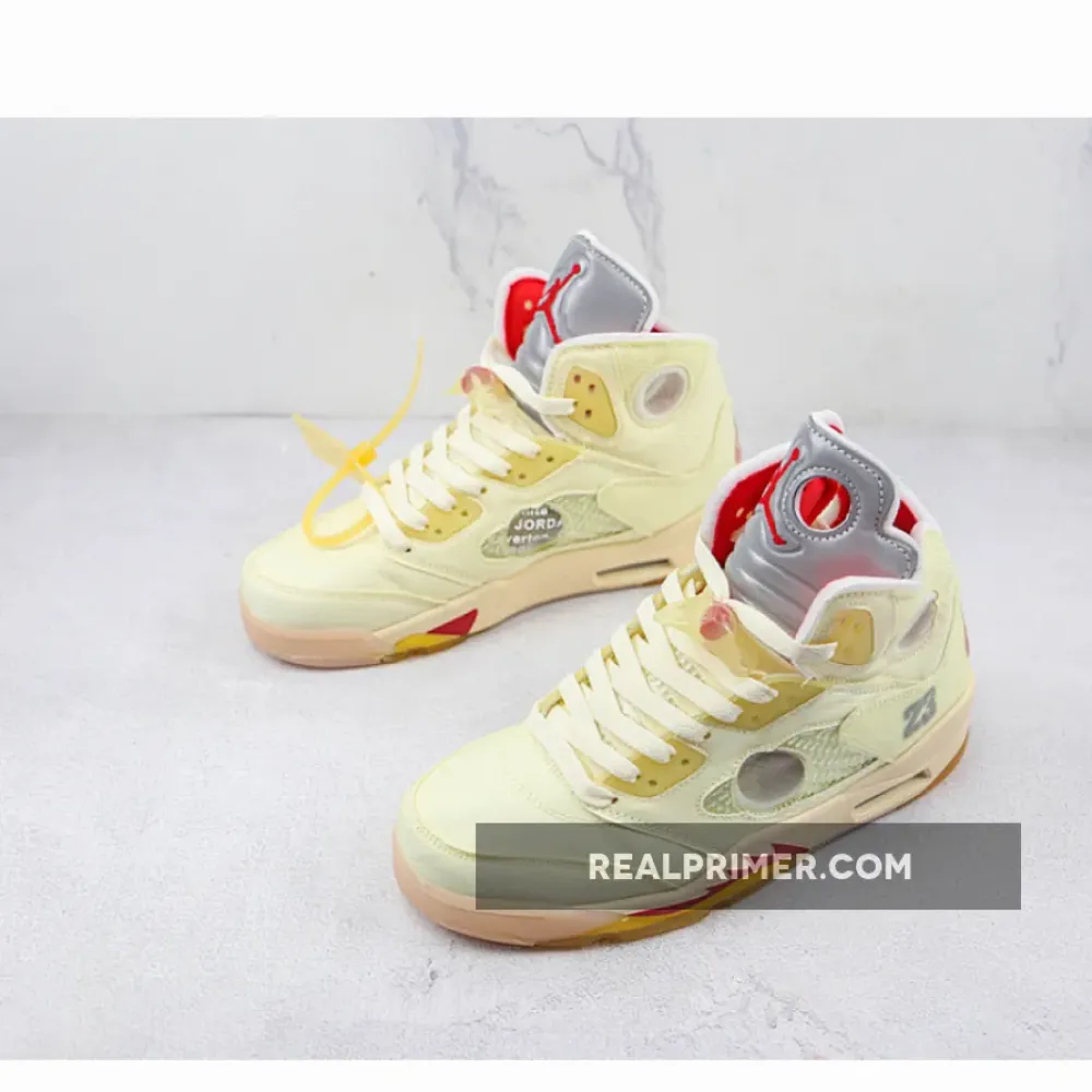 OW X AIR JORDAN 5 SP SAIL/FIRE RED/MUSLIN/BLACK DH8565-100