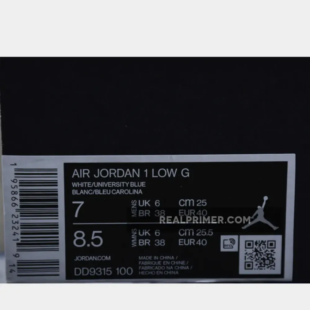 AIR JORDAN 1 LOW GOLF UNC WHITE/UNIVERSITY BLUE DD9315-100