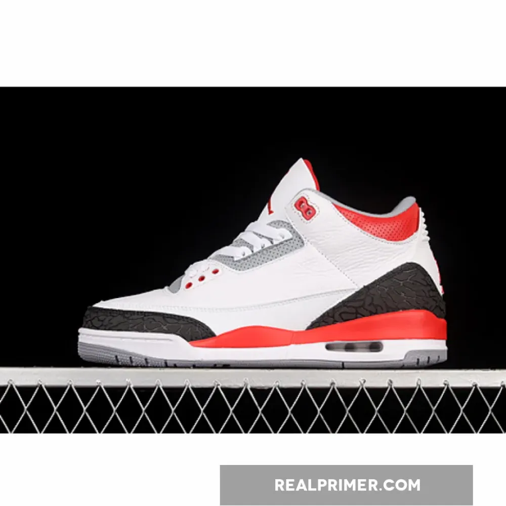 AIR JORDAN 3 RETRO WHITE/FIRE RED-NEUTRAL GREY-BLACK 136064-120