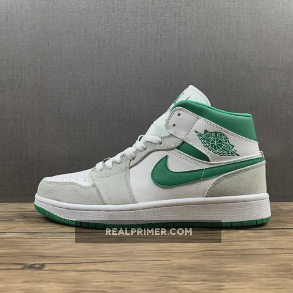 AIR JORDAN 1 MID SE WHITE/LIGHT SMOKE GREY/PINE GREEN DC7294-103