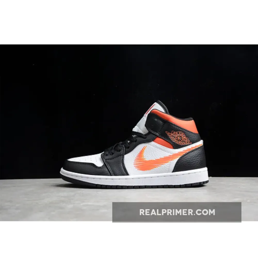 GZ AIR JORDAN 1 MID ZIG ZAG SWOOSH WHITE/TEAM ORANGE/BLACK/TOTAL ORANGE DN4929-100