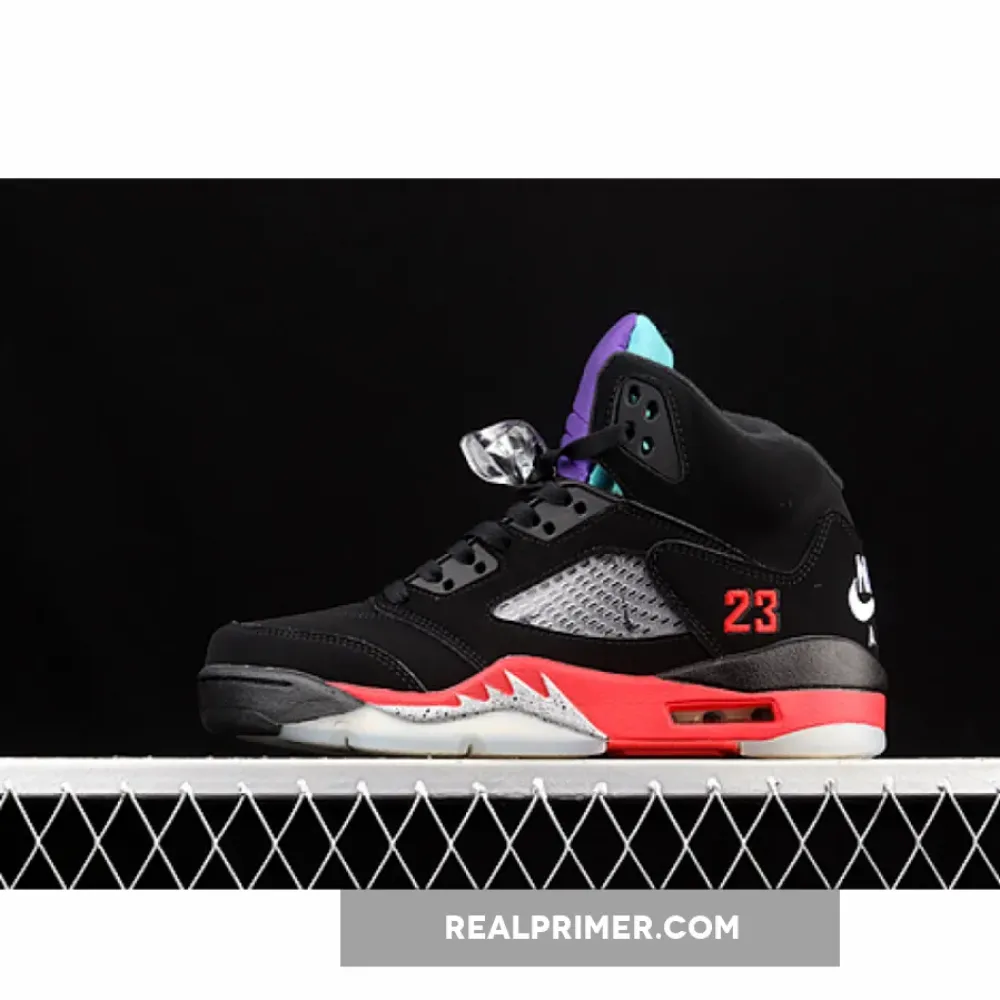 AIR JORDAN 5 RETRO TOP 3 BLACK/FIRE RED/GRAPE ICE/NEW EMERALD CZ1786-001