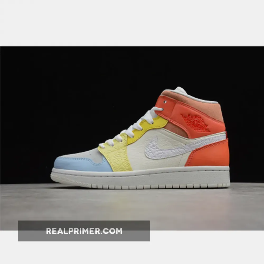 CJ AIR JORDAN 1 MID TO MY FIRST COACH WHITE/LIGHT ZITRON/SUMMIT WHITE DJ6908-100