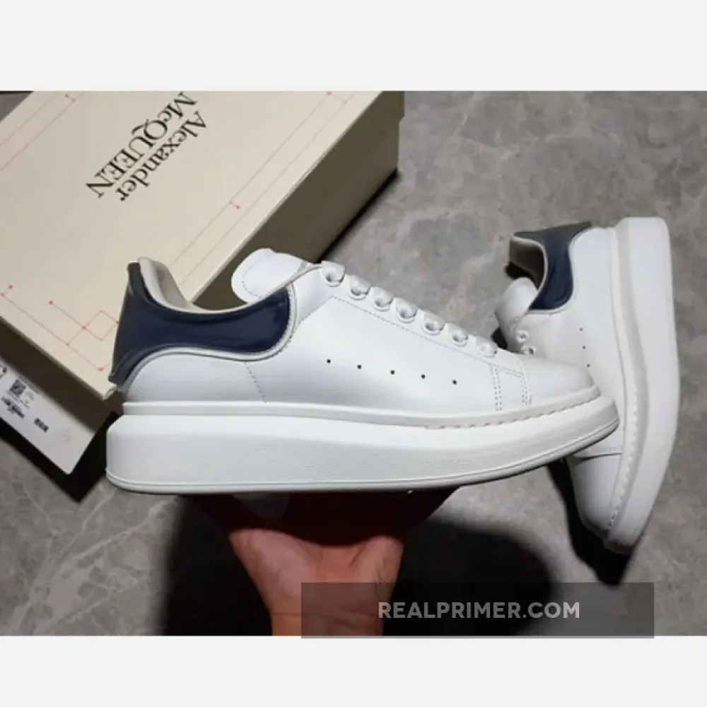 ALE*XANDER MCQUEEN SNEAKERS WHITE/WHITE/NAVY BLUE F1FGIY