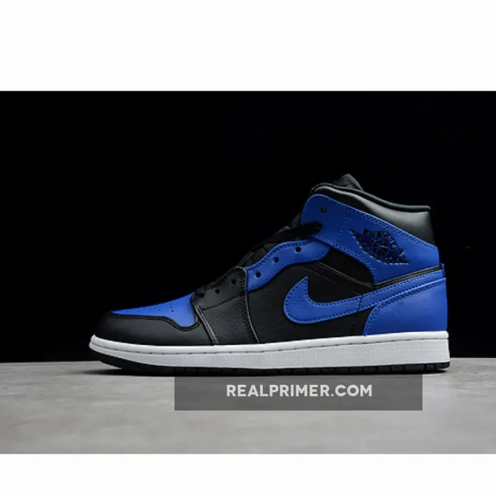 CJ AIR JORDAN 1 MID GAME ROYAL BLACK/METALLIC PLATINUM-GAME ROYAL 554724-007