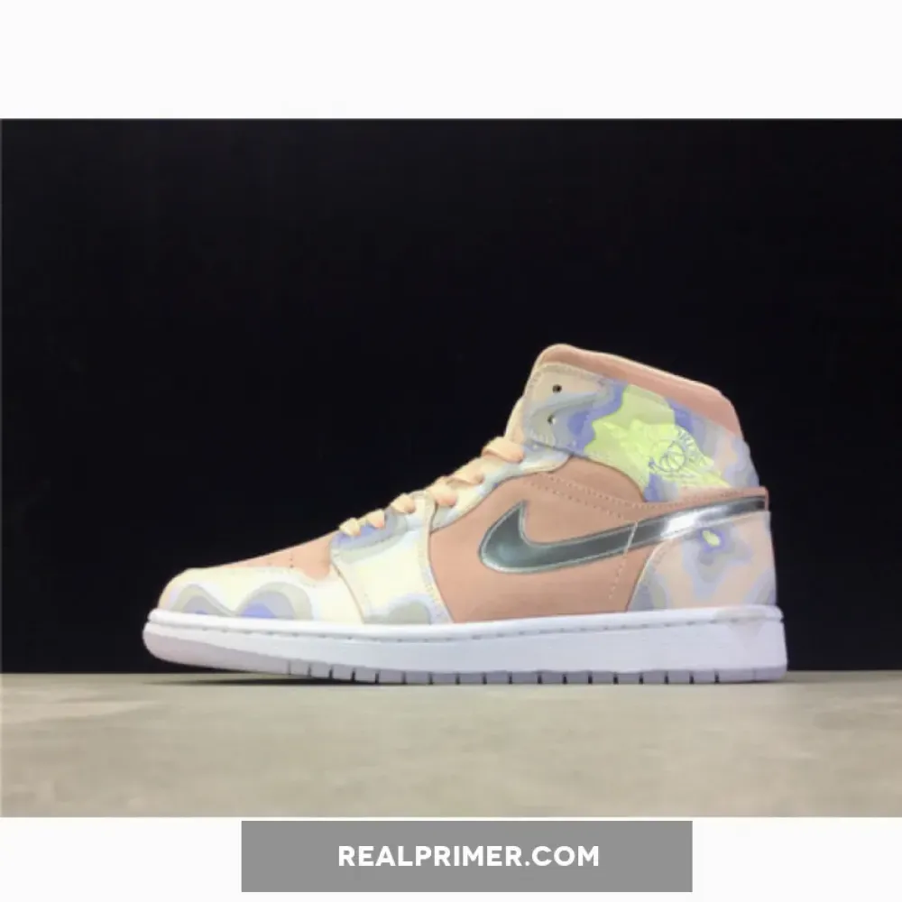 AIR JORDAN 1 MID SE P(HER)SPECTIVE WASHED CORAL/CHROME-LIGHT WHISTLE CW6008-600