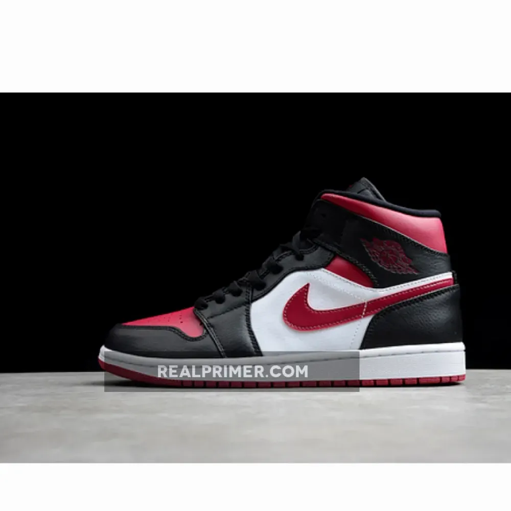 AIR JORDAN 1 MID BRED TOE BLACK/RED/WHITE 554724-066