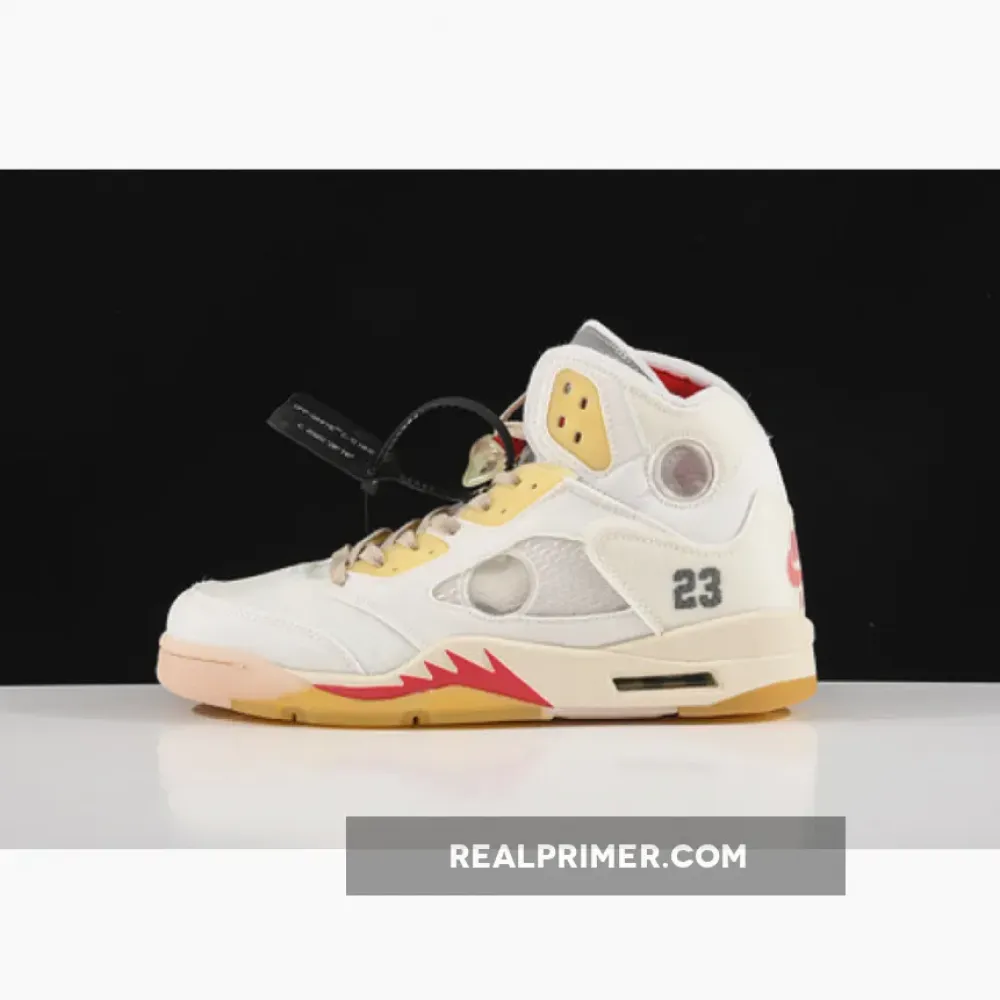 OW X AIR JORDAN 5 WHITE/FIRE RED CT8480-002