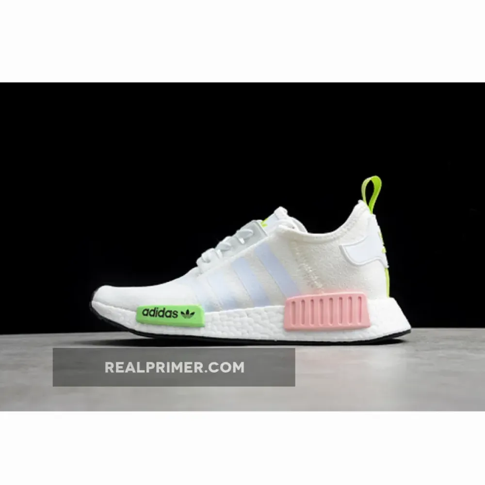 NMD_R1 SHOES CLOUD WHITE/GREEN/PINK FX0106