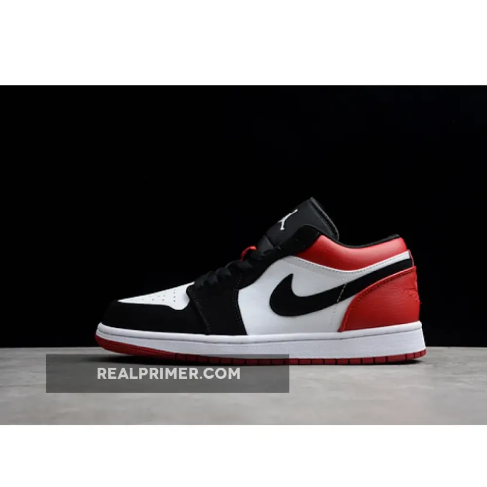 AIR JORDAN 1 LOW BLACK TOE WHITE/BLACK-GYM RED 1.1-110