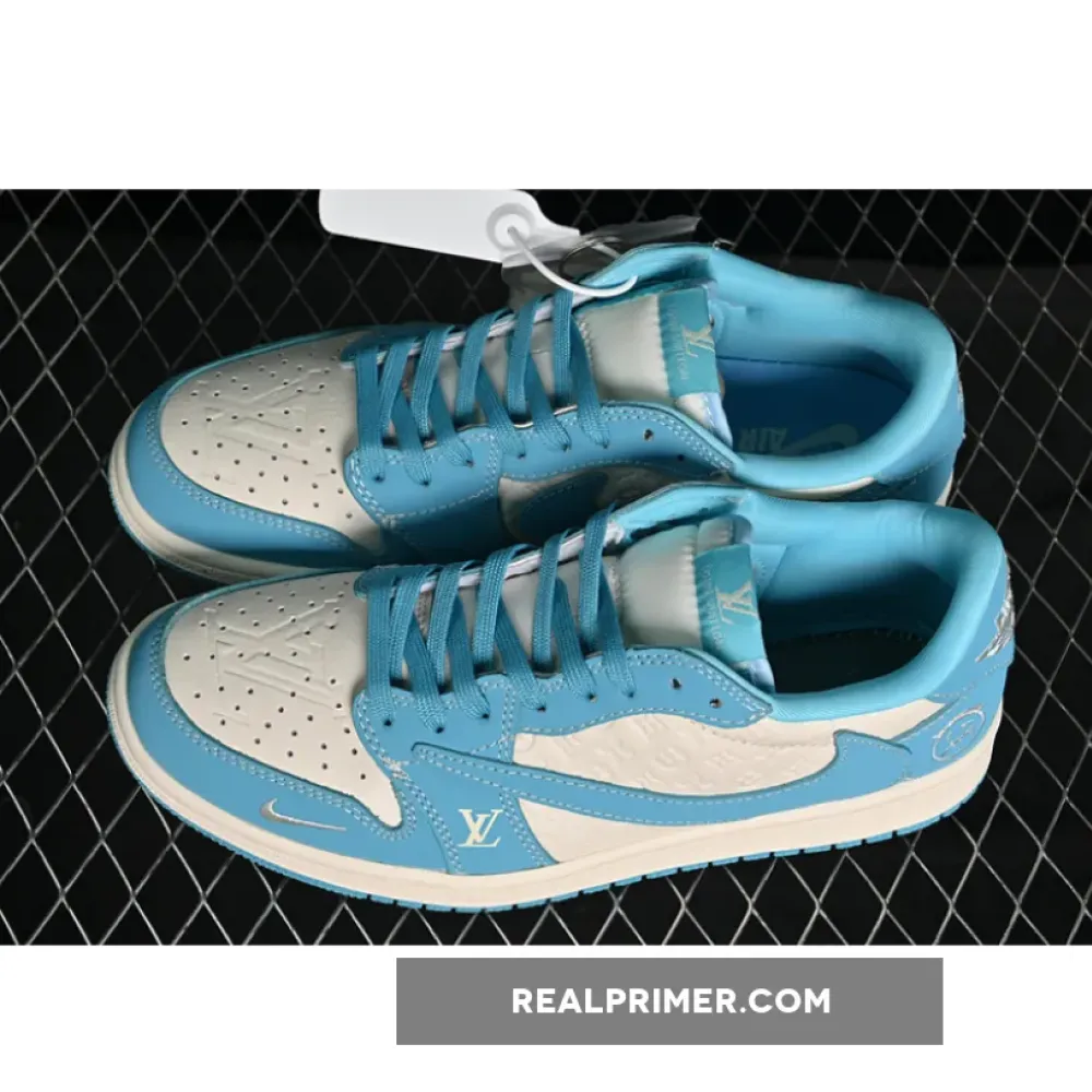 TRAVIS SCOTT X FRAGMENT DESIGN X AIR JORDAN 1 LOW OG SP WHITE/BLUE LD2025-034
