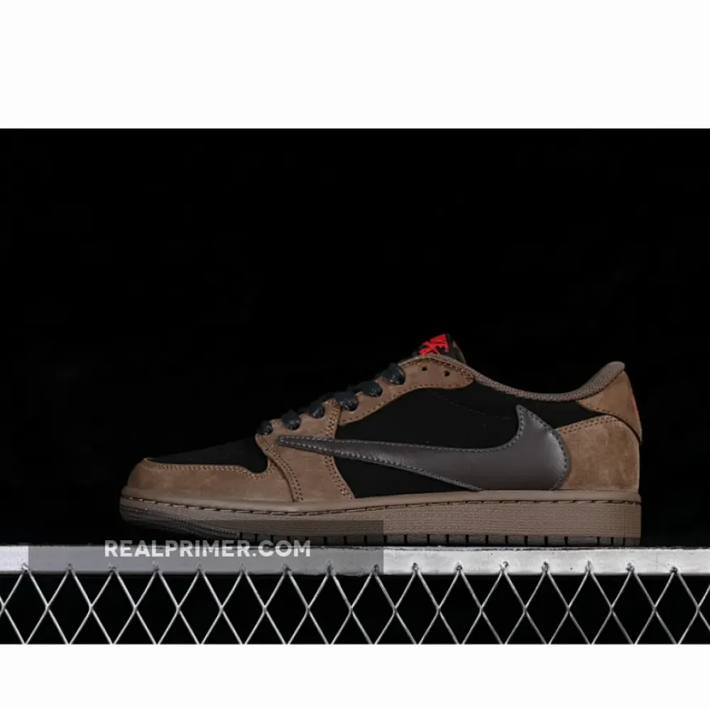 TRAVIS SCOTT AIR JORDAN 1 LOW OG BROWN/BLACK/RED CQ4277-001
