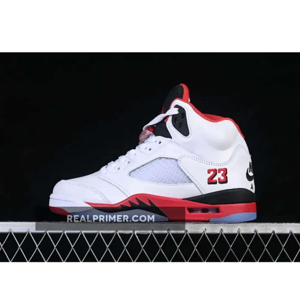 JORDAN 5 RETRO FIRE RED BLACK TONGUE WHITE/FIRE RED/BLACK HQ7978-101