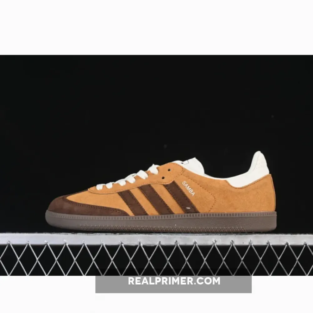 SAMBA CLOVER CASUAL BOARD SHOES KHAKI/COFFEE/WHITE JI3288