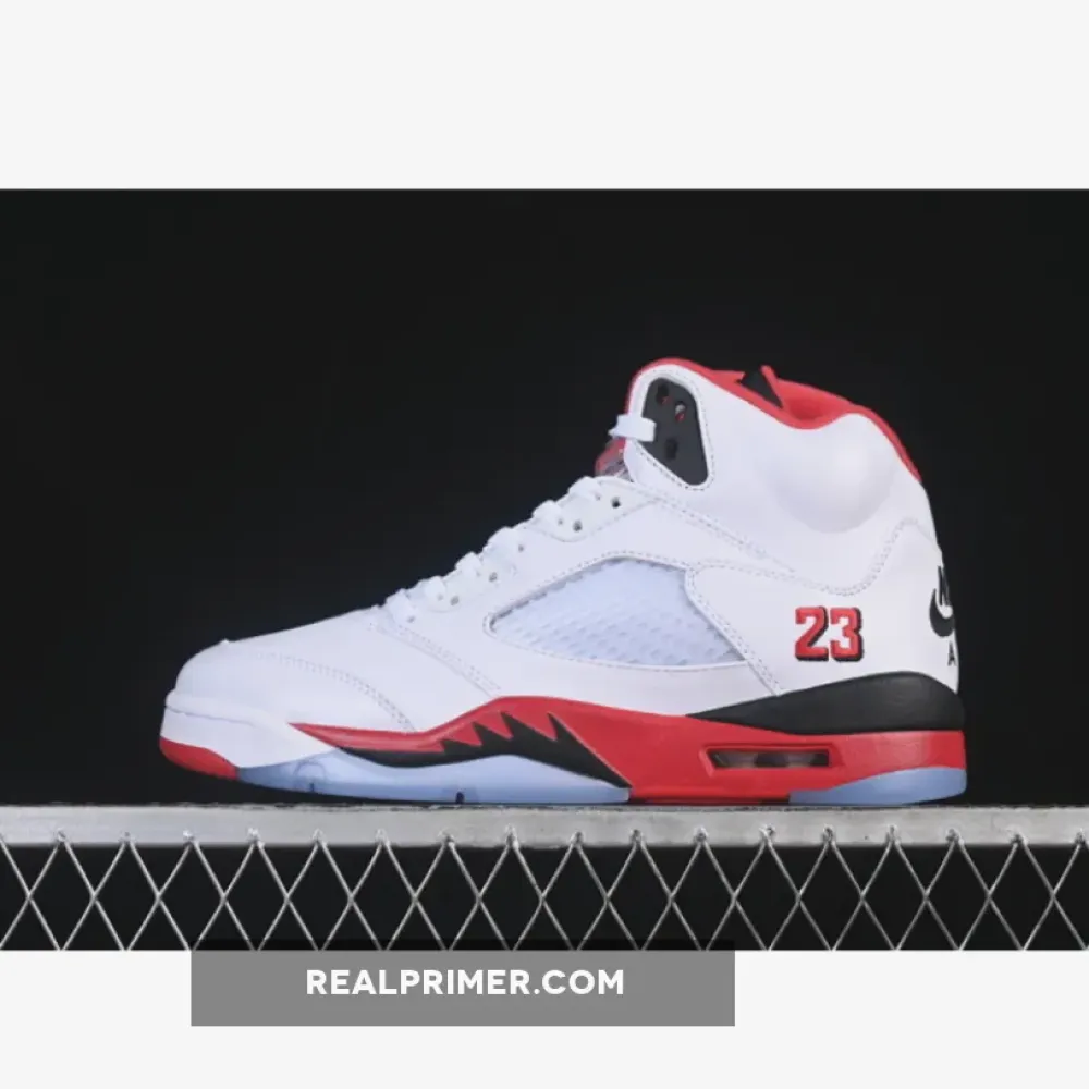 AIR JORDAN 5 RETRO WHITE/FIRE RED/BLACK HQ7978-101