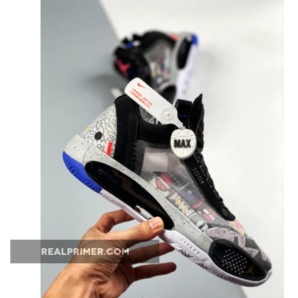 Nike Air Jordan 34 Low Print White/Black/Laser Orange CZ7746-008