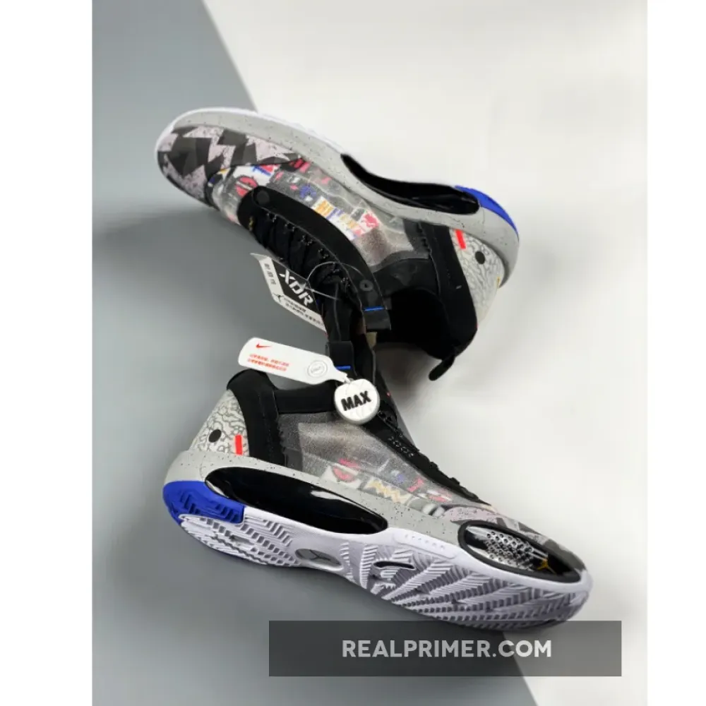 Nike Air Jordan 34 Low Print White/Black/Laser Orange CZ7746-008