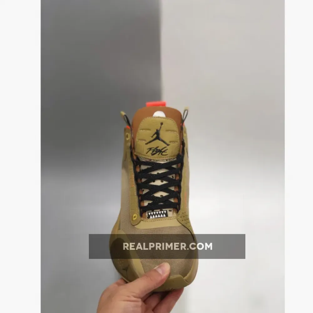 Air Jordan 34 Bayou Boys PE Brown Kelp/Bright Crimson DA1897-300