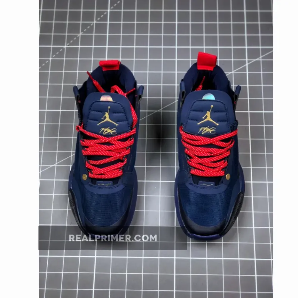 Air Jordan 34 Navy Blue/Gold Feature Gold/Navy Blue/Red