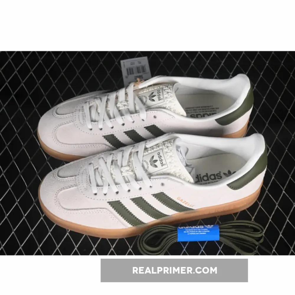 ORIGINALS GAZELLE INDOOR CLOUD WHITE/OLIVE STRATA/GOLD METALLIC JH8821