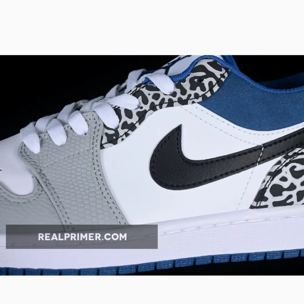 AIR JORDAN 1 LOW TRUE BLUE WHITE/BLACK/CEMENT GREY/DARK MARINA BLUE 36-46