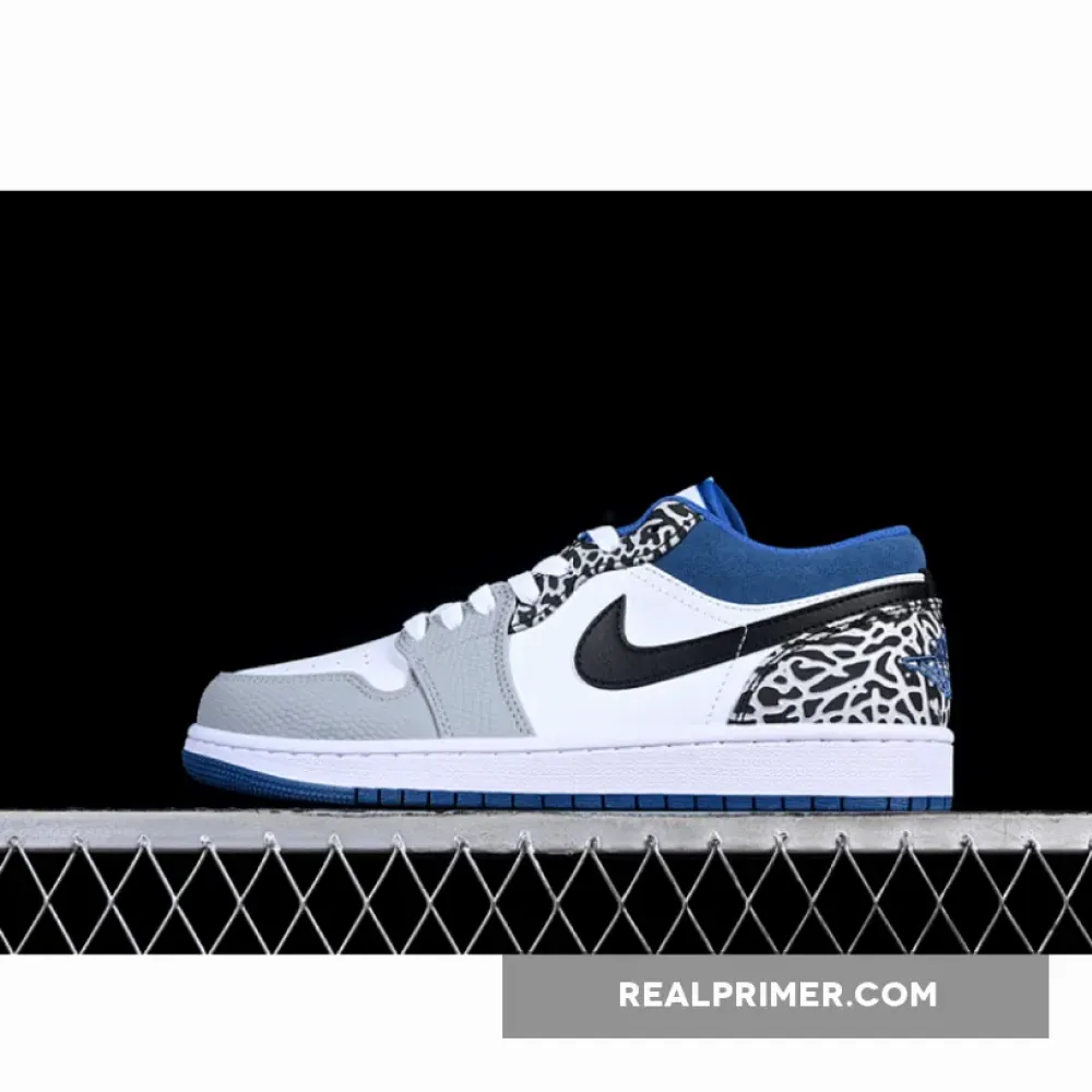 AIR JORDAN 1 LOW TRUE BLUE WHITE/BLACK/CEMENT GREY/DARK MARINA BLUE 36-46