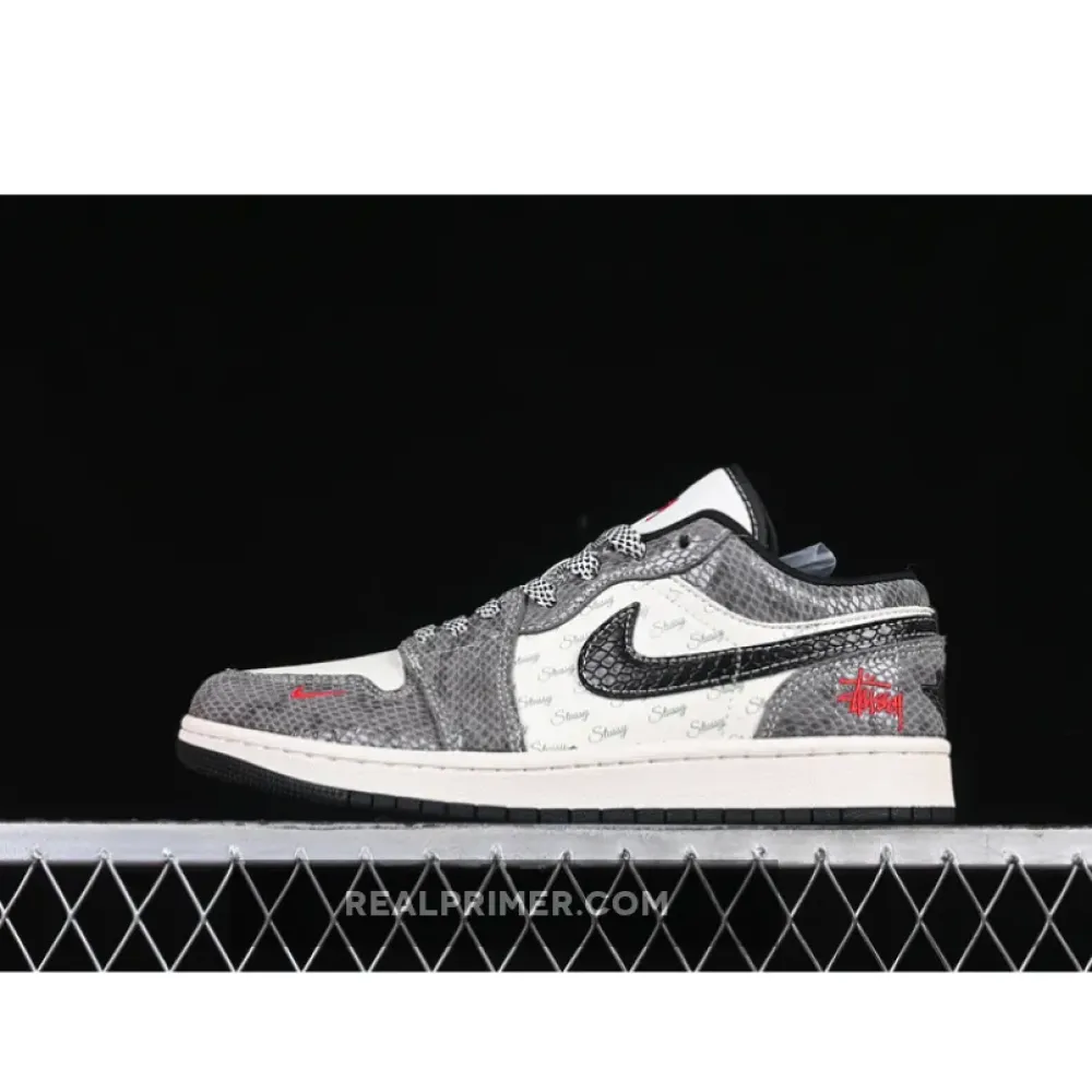 AIR JORDAN 1 LOW WHITE/GREY/BLACK/RED FC1688-202