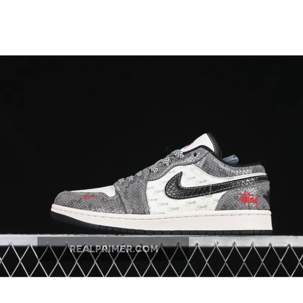 AIR JORDAN 1 LOW WHITE/GREY/BLACK/RED FC1688-202