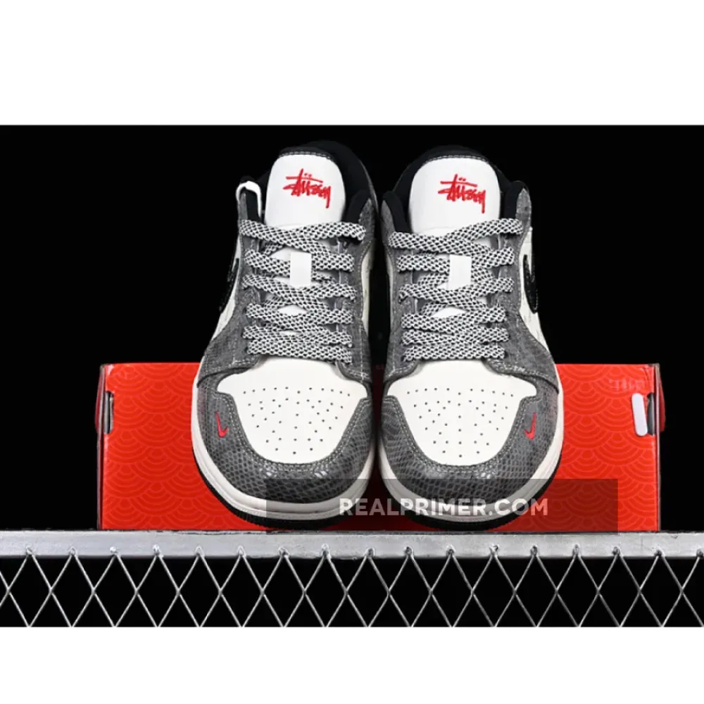AIR JORDAN 1 LOW WHITE/GREY/BLACK/RED FC1688-202