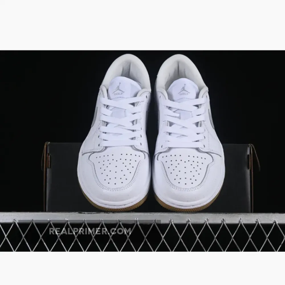AIR JORDAN 1 LOW RETRO GOLF WHITE/PURE PLATINUM/GUM MEDIUM BROWN DD9315-111