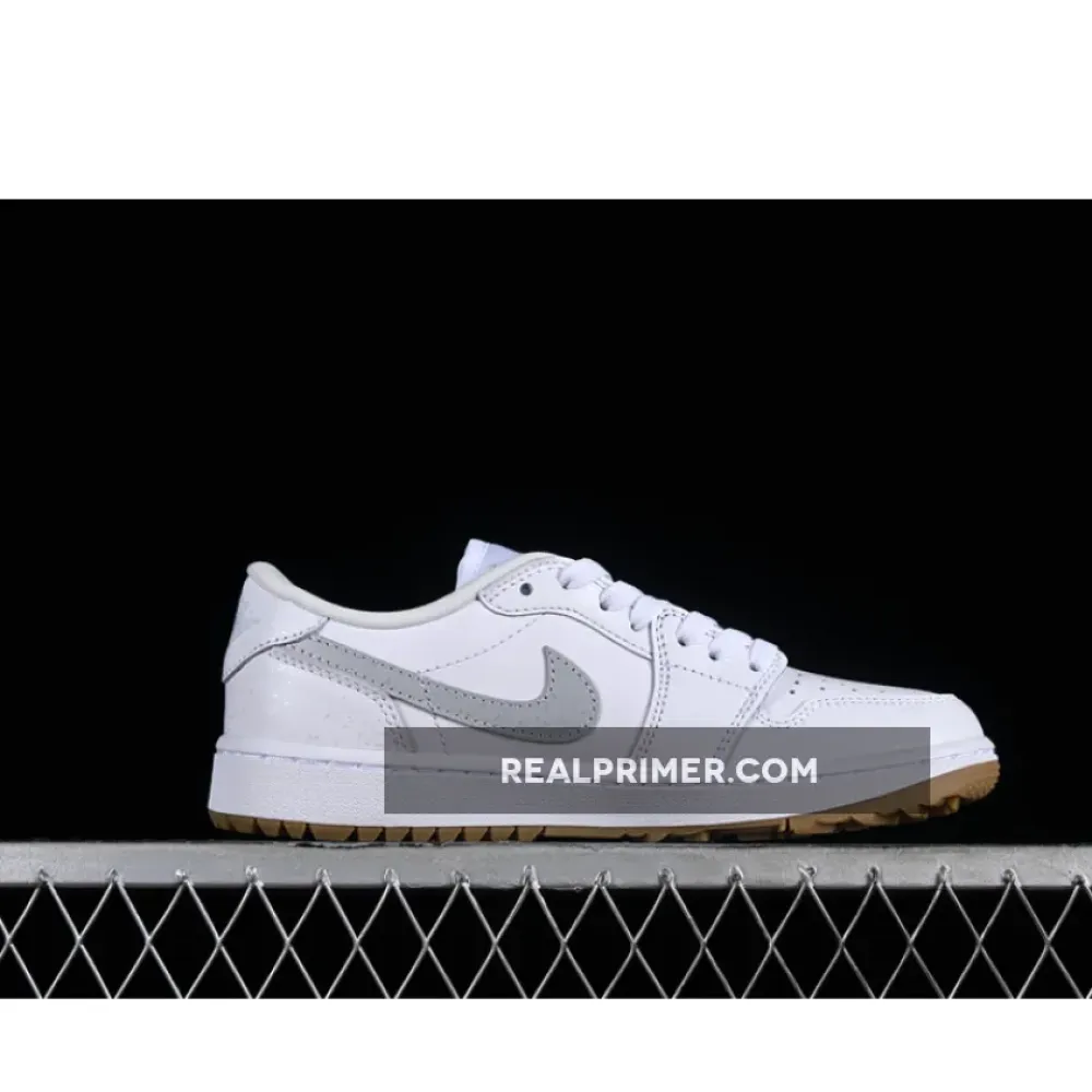 AIR JORDAN 1 LOW RETRO GOLF WHITE/PURE PLATINUM/GUM MEDIUM BROWN DD9315-111