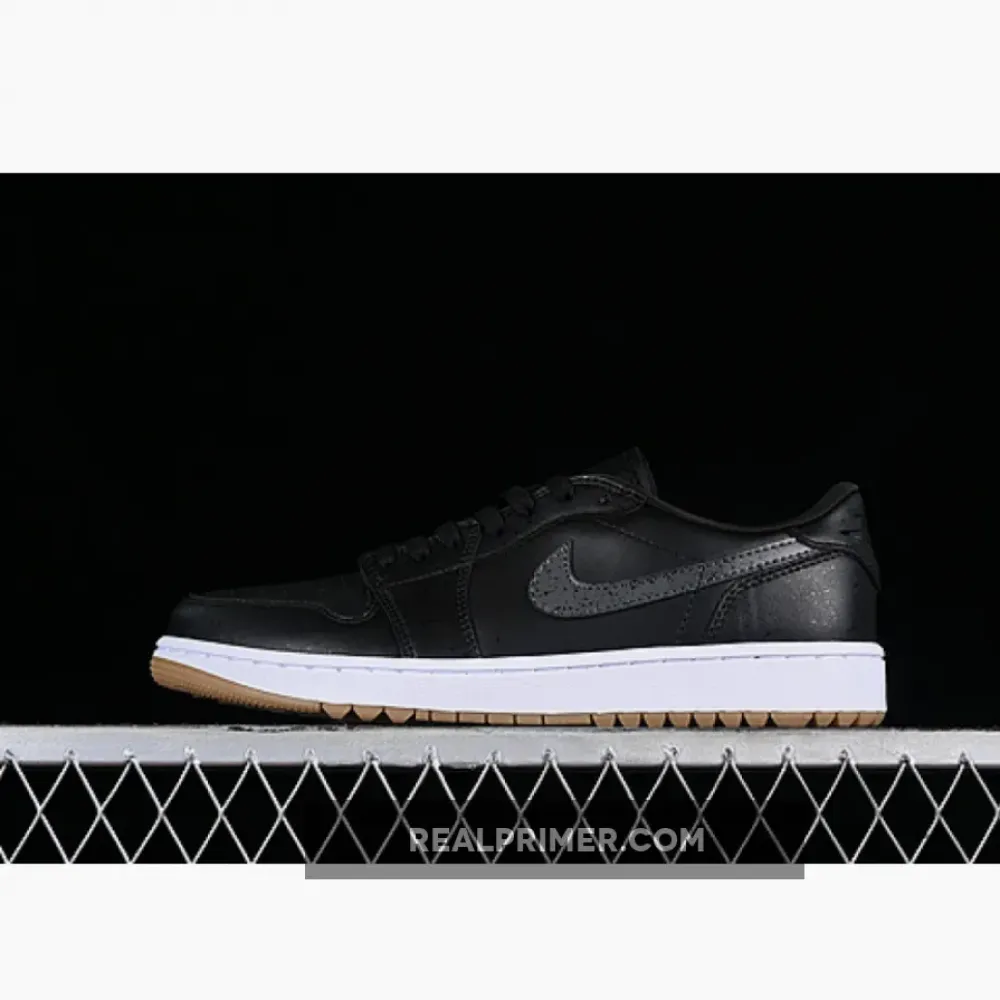 AIR JORDAN 1 LOW GOLF SNAKE PATTERN BLACK/ANTHRACITE/GUM MEDIUM BROWN/WHITE DD9315-005