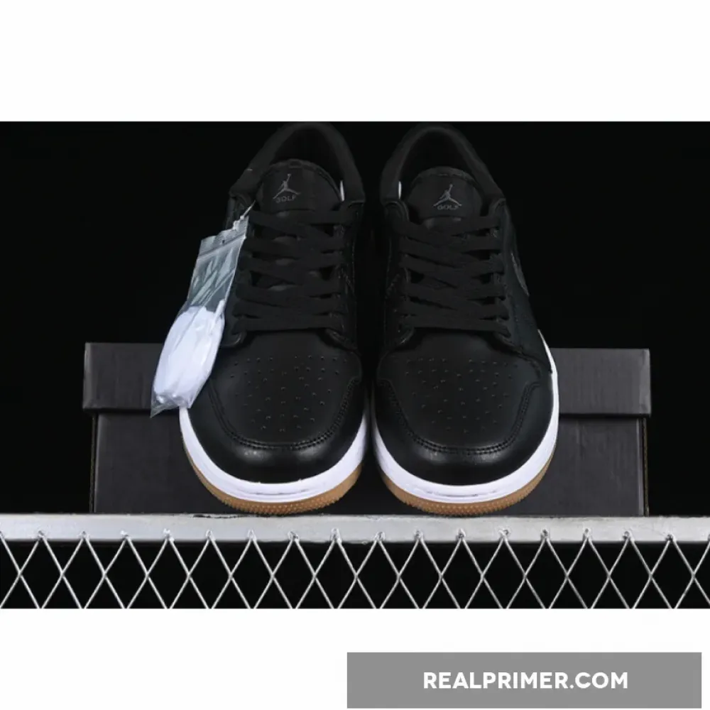 AIR JORDAN 1 LOW GOLF SNAKE PATTERN BLACK/ANTHRACITE/GUM MEDIUM BROWN/WHITE DD9315-005